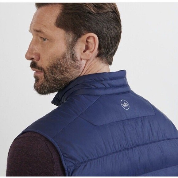 PETER MILLAR Men’s All Course Apex Quilted Vest Jacket Full Zipper Navy Blue 2XL - Picture 1 of 16